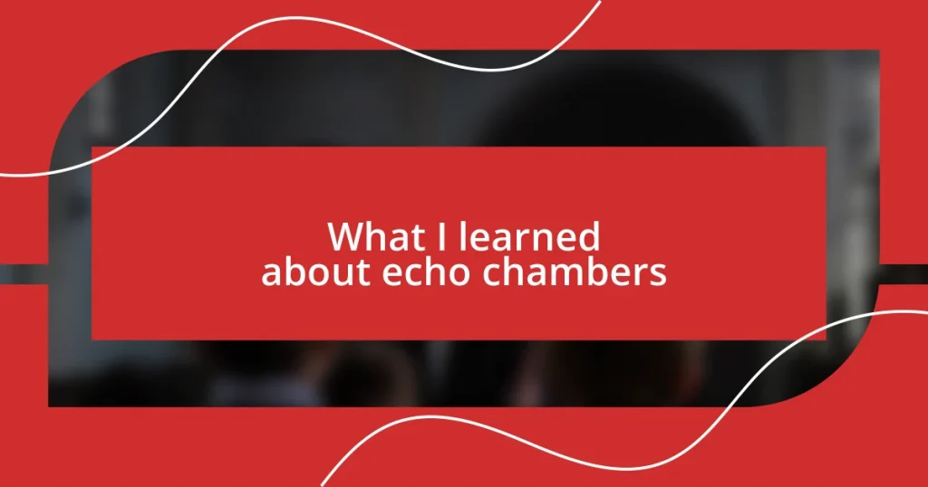 What I learned about echo chambers